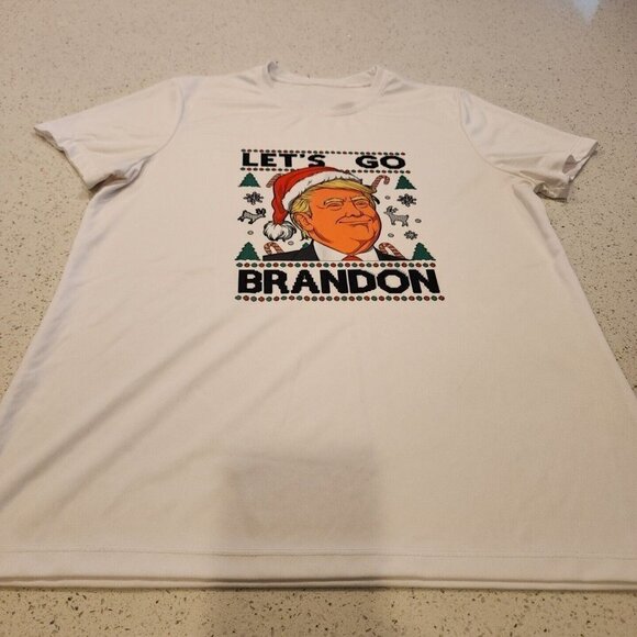 Unbranded Let's Go Brandon Trump Women's Christmas T Shirt Large - Picture 1 of 4
